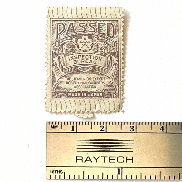 Japan Export Hosiery Union Inspection Bureau PASSED Made In Japan Stamp 1900’s - Picture 4 of 4